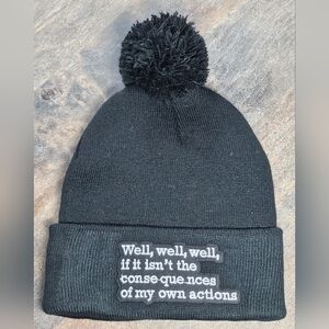 Soft Knit Beanie With Embroidered Patch